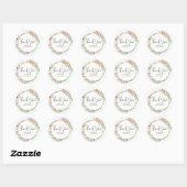Eggshell en Blush Floral Wedding Ronde Sticker (Vel)