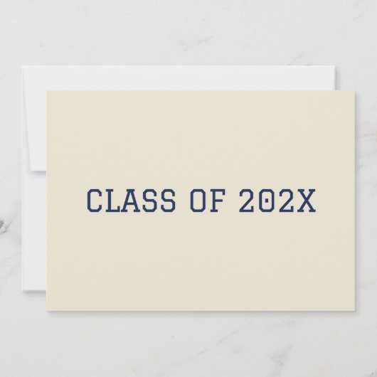 Eggshell / Navy Blue Graduation Cap Diploma Kaart (Achterkant)
