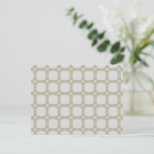 Eggshell Retro Ronde Squares Briefkaart (Staand voorkant)