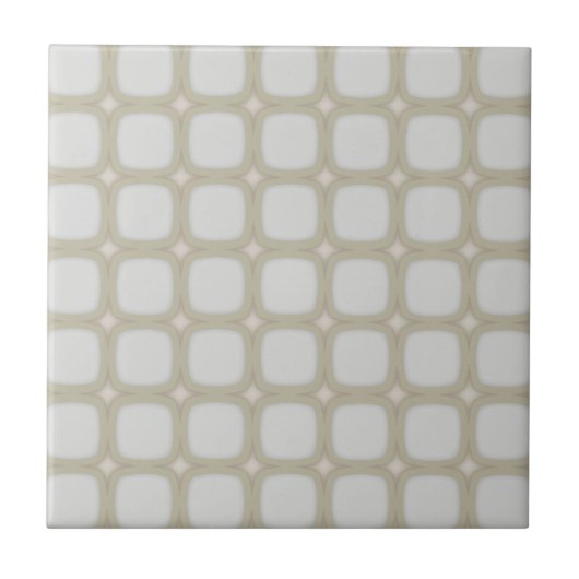 Eggshell Retro Ronde Squares Tegeltje (Voorkant)