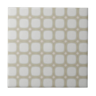 Eggshell Retro Ronde Vierkantjes Tegeltje