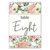 Eggshell Roze Blush Floral Weddenschappen Tabelnum Kaart (Achterkant)