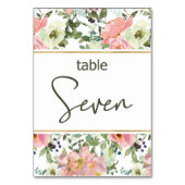 Eggshell Roze Blush Floral Weddenschappen Tabelnum Kaart (Voorkant)