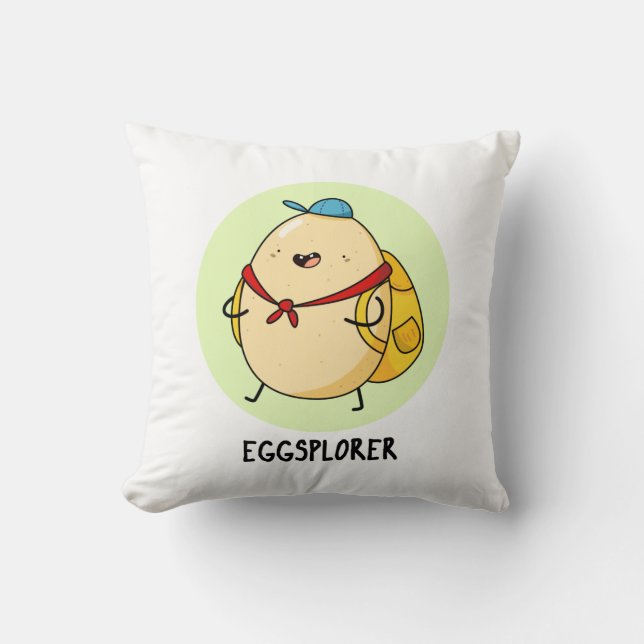 Eggsplorer Funny Egg Explorer Pun Kussen (Voorkant)