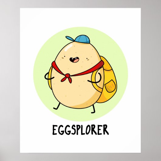 Eggsplorer Funny Egg Explorer Pun Poster (Voorkant)