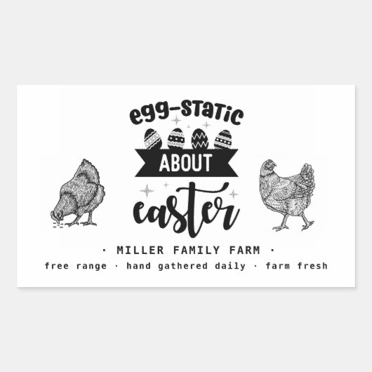 Eggstatic Easter boerderij Fresh Egg karton sticke Rechthoekige Sticker (Voorkant)