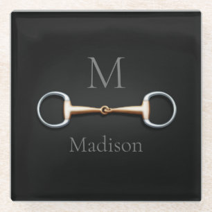 Eggstut Snaffle Bit Monogrammed Equestrian Glazen Onderzetter