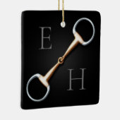 Eggstut Snaffle Bit Monogrammed Equestrian Keramisch Ornament (Rechts)