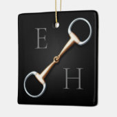 Eggstut Snaffle Bit Monogrammed Equestrian Keramisch Ornament (Links)