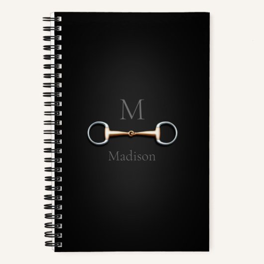 Eggstut Snaffle Bit Monogrammed Equestrian Notitieboek (Voorkant)