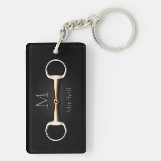 Eggstut Snaffle Bit Monogrammed Equestrian Sleutelhanger (achterkant)