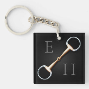 Eggstut Snaffle Bit Monogrammed Equestrian Sleutelhanger