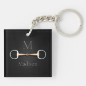 Eggstut Snaffle Bit Monogrammed Equestrian Sleutelhanger (Achterkant)