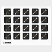 Eggstut Snaffle Bit Monogrammed Equestrian Vierkante Sticker (Vel)