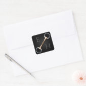 Eggstut Snaffle Bit Monogrammed Equestrian Vierkante Sticker (Envelop)