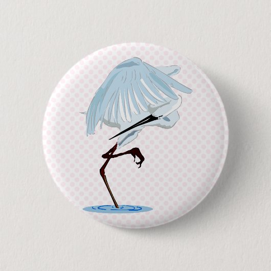 Eggy Egret Ronde Button 5,7 Cm (Voorkant)