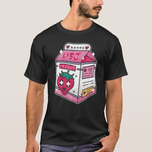 Egirl Eboy Milk Shake Carton Cute Japanse Str T-shirt (Voorkant)