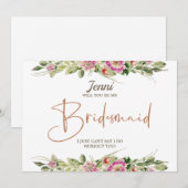 Eglantine Bloemen Bruidsmeisje Voorstel Kaart (Voorkant / Achterkant)