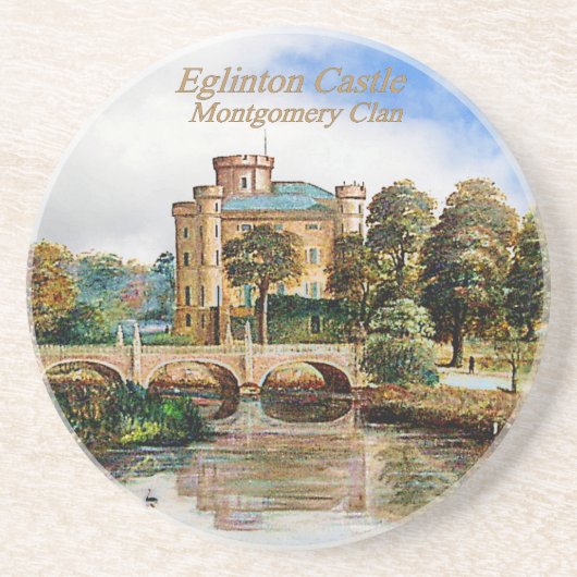 Eglinton Castle - Scottish Montgomery Clan Zandsteen Onderzetter (Voorkant)