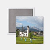 Église à Seefeld, Autriche aimant (Recto/Verso)