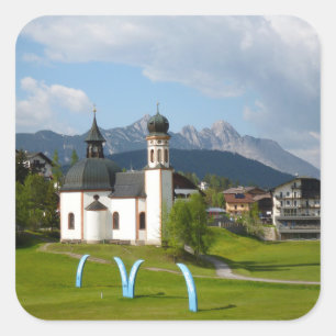 Église à Seefeld, Autriche autocollant