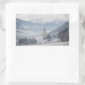 Église à Zillertal en hiver autocollant rectangula (Sac)