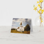 Église blanche dans la carte de note d'arrangement (Fleur jaune)