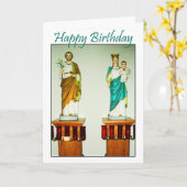 Église catholique d'anges saints - carte de joyeux (Fleur jaune)