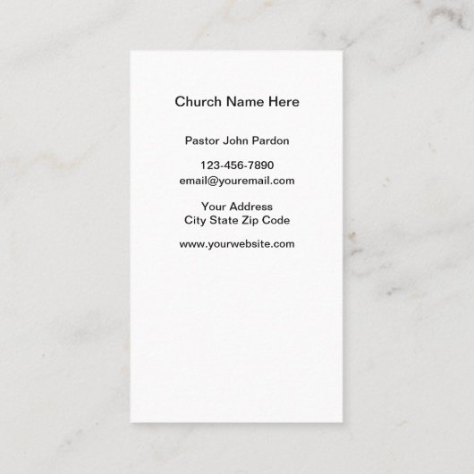 Église chrétienne Thème Cartes de visite (Dos)