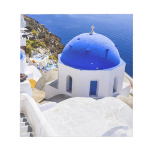 Église dans le bloc-notes de Santorin