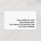 Église de la Croix d'or Pastor Cartes de visite (Dos)