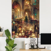 Église de Noël, affiche Cadeaux de Noël (Bureau à domicile)