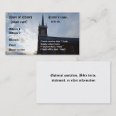 Église - modèle de carte de visite (Devant / Derrière)