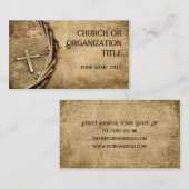 Église / Organisation Carte de visite croisé âgé (Devant / Derrière)