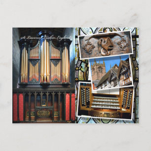 Église paroissiale, Ludlow, carte postale montage