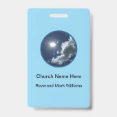 Église Pasteur Clergé Foi Nom Badges (Arrière)