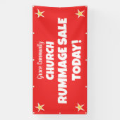 Eglise Rummage Vente ! Bannière rouge personnalisé (Verticale)