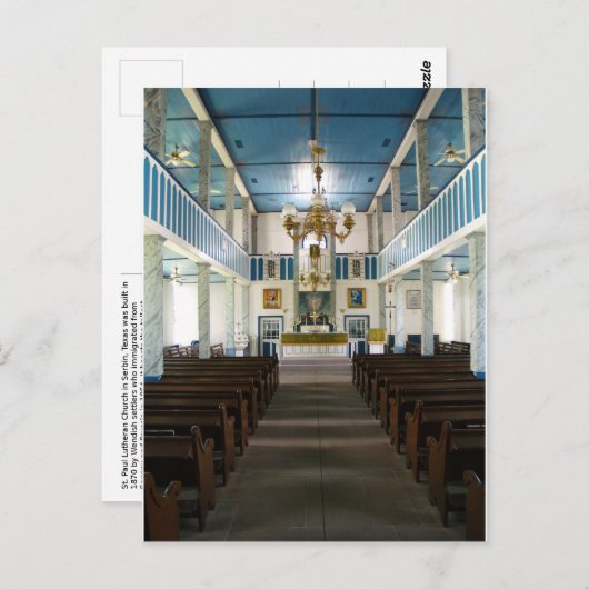 Eglise St Paul Lutheran - Serbin, TX - Carte posta (Devant / Derrière)