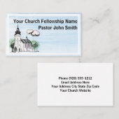 Église Steeple Aquarelle Eglise Cartes de visite (Devant / Derrière)