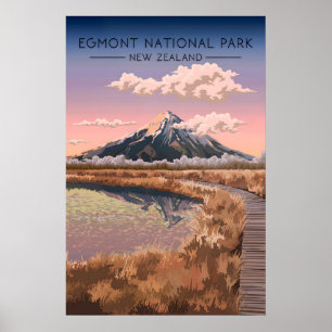 Egmont National Park Nieuw-Zeeland Reisposter Poster