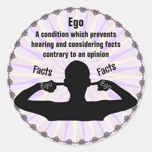 ego - feiten vs mening ronde sticker (Voorkant)