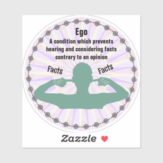 ego - feiten vs mening sticker (Vel)