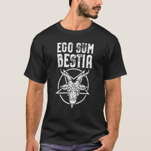 EGO SUM BESTIA IK BEN HET BEEST Pentagram Baphomet T-shirt