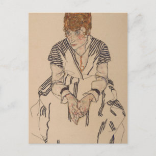 Egon Schiele- Artiest's zuster in de Wet Briefkaart