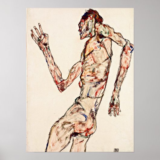 Egon Schiele - De danser Poster (Voorkant)