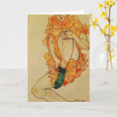 Egon Schiele- de Groene Kous Kaart (Gele Bloem)