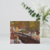 Egon Schiele- dorp door de rivier Briefkaart (Staand voorkant)