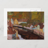 Egon Schiele- dorp door de rivier Briefkaart (Voorkant / Achterkant)