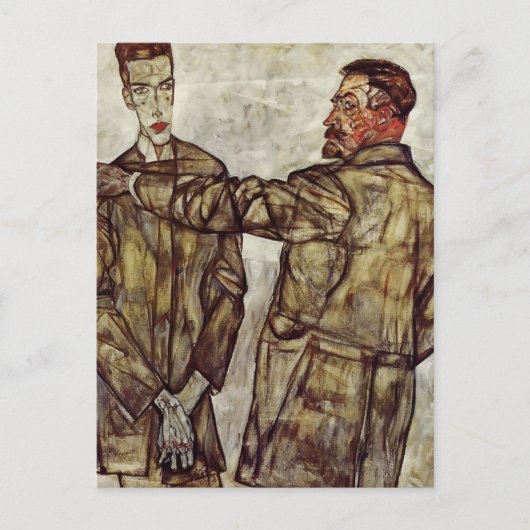Egon Schiele- Double Portrait Briefkaart (Voorkant)