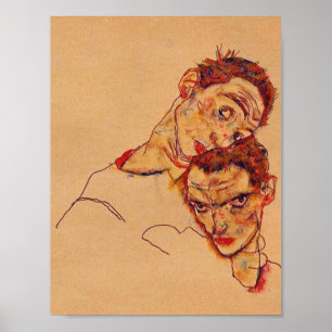 Egon Schiele - Double Self Portrait Poster